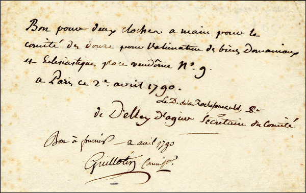 Lot 293 Joseph Ignace Guillotin