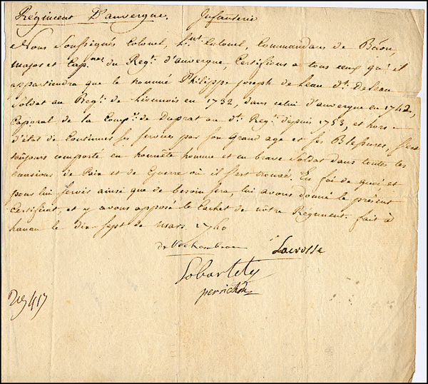 Lot 727 Jean-Baptiste de Rochambeau