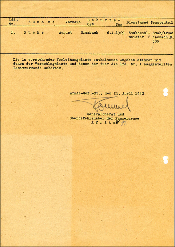 Lot 726 Erwin Rommel