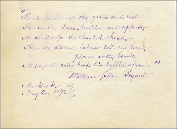Lot 828 William Cullen Bryant