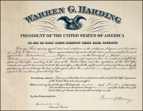 Lot 42 Warren G. Harding