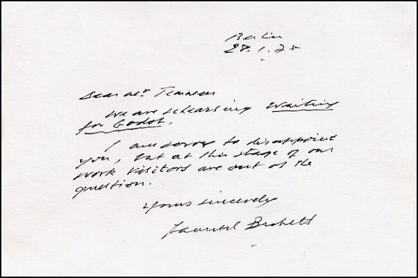 Lot 824 Samuel Beckett