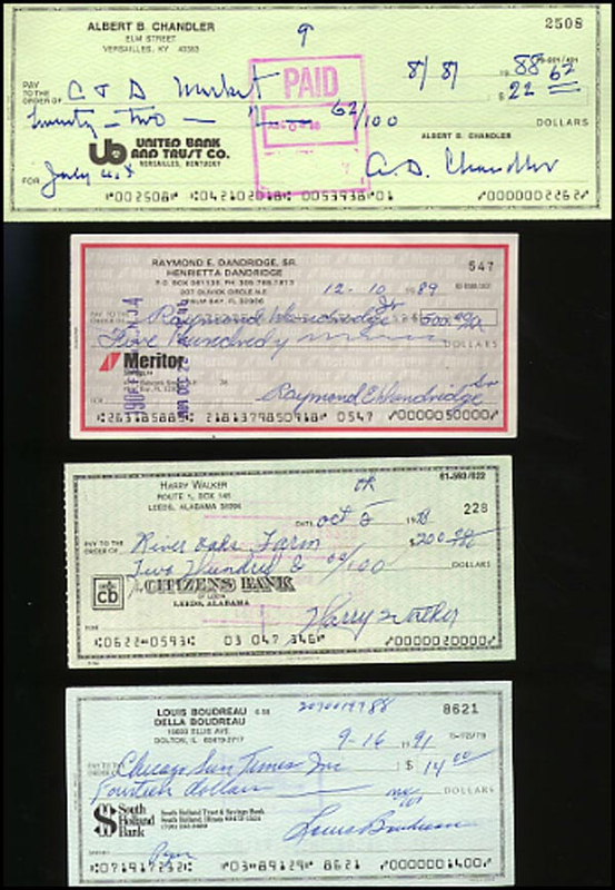 Lot 2280  Baseball Checks