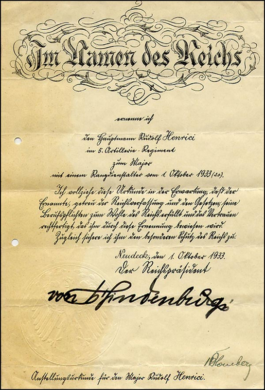 Lot 629 Paul von Hindenburg