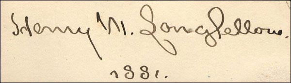 Lot 894 Henry Wadsworth Longfellow