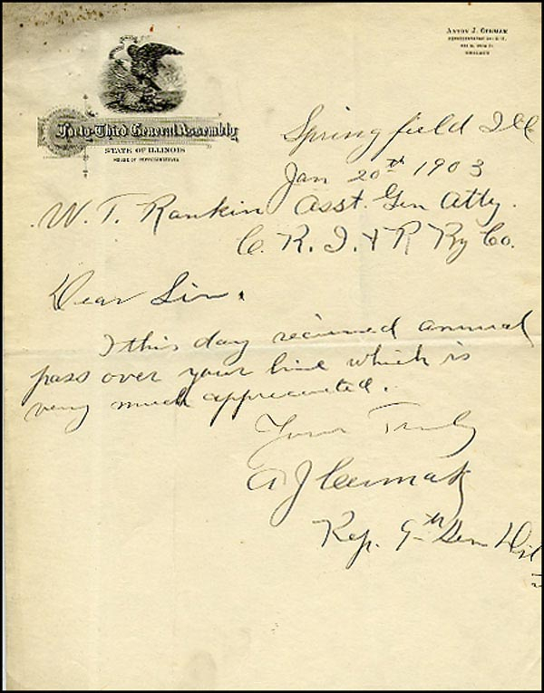Lot 189 Anton J. Cermak