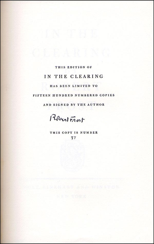 Lot 865 Robert Frost