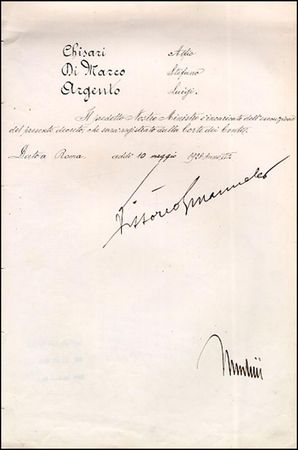 Lot #501 Benito Mussolini &Vittorio Emanuele III - Image 1