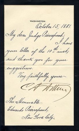 Lot #3 Chester A. Arthur