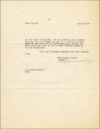 Lot #176 Frederick Duesenberg - Image 1