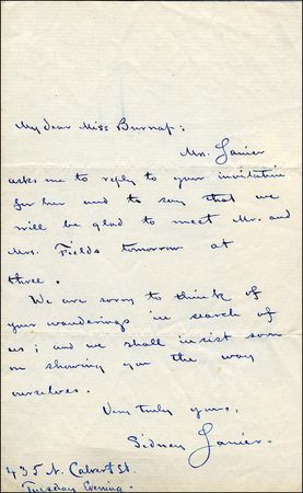 Lot #744 Sidney Lanier - Image 1