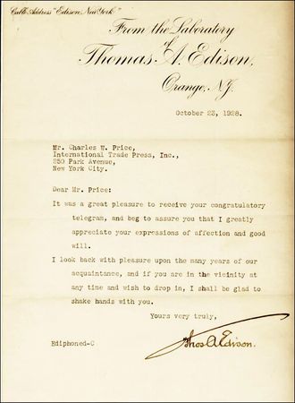 Lot #181 Thomas Edison - Image 1