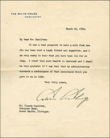 Lot #24 Calvin Coolidge
