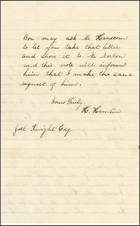 Lot #431 Hannibal Hamlin - Image 1
