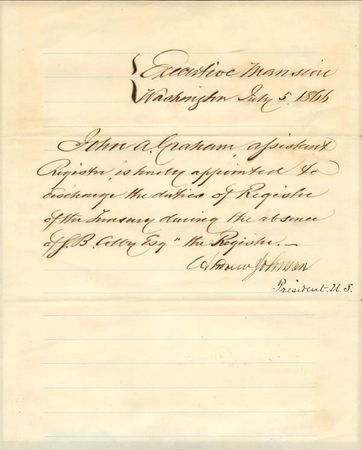 Lot #68 Andrew Johnson - Image 1