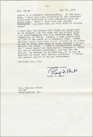 Lot #591 Pearl S. Buck - Image 1