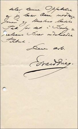 Lot #808 Edvard Grieg - Image 1