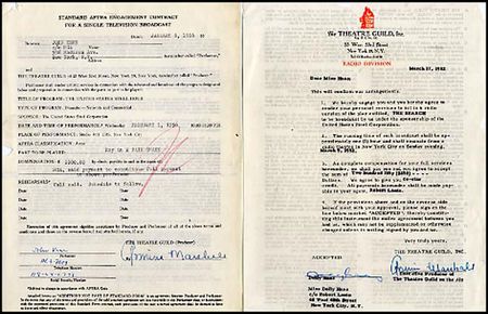 Lot #2366  Theatre Guild Contracts - Image 1