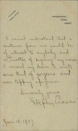 Lot #540 Stephen Crane - Image 1