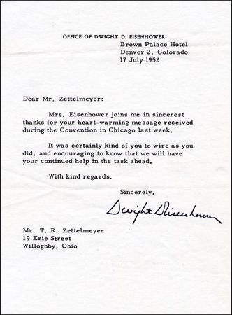 Lot #47 Dwight D. Eisenhower - Image 1