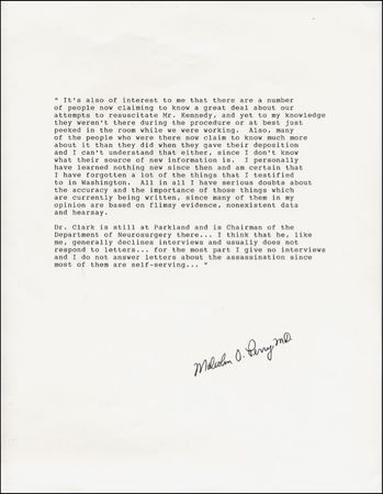 Lot #252 Kennedy Assassination: Perry, Malcom - Image 1