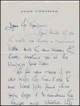 Lot #1633 Joan Fontaine - Image 2