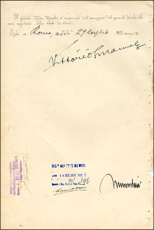 Lot #557 Benito Mussolini &Vittorio Emanuele III - Image 1