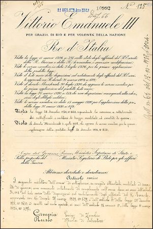 Lot #557 Benito Mussolini &Vittorio Emanuele III - Image 2