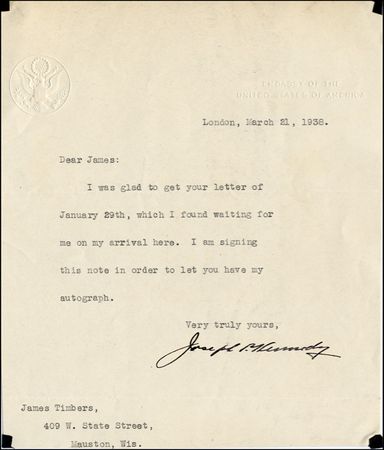 Lot #278 Joseph P. Kennedy - Image 1