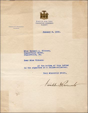 Lot #109 Franklin D. and Eleanor Roosevelt - Image 1