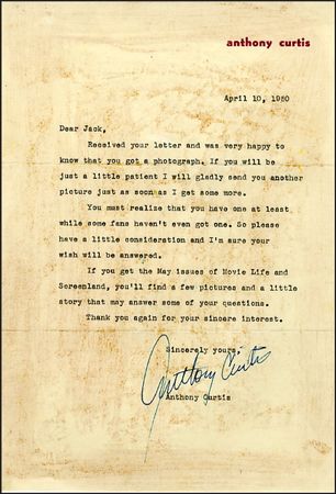 Lot #1441 Tony Curtis - Image 1