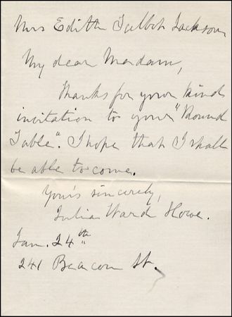 Lot #906 Julia Ward Howe - Image 1