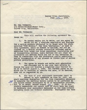 Lot #2478 Irving Thalberg and Dan Totheroh - Image 1