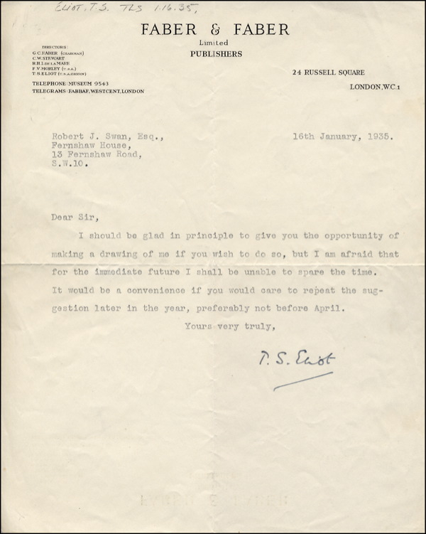 Lot 998 T. S. Eliot