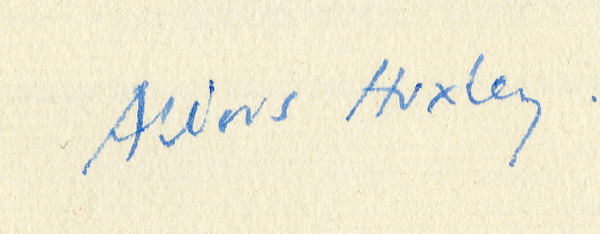 Lot 1018 Aldous Huxley