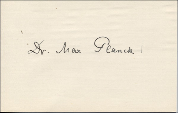 Lot 458 Max Planck