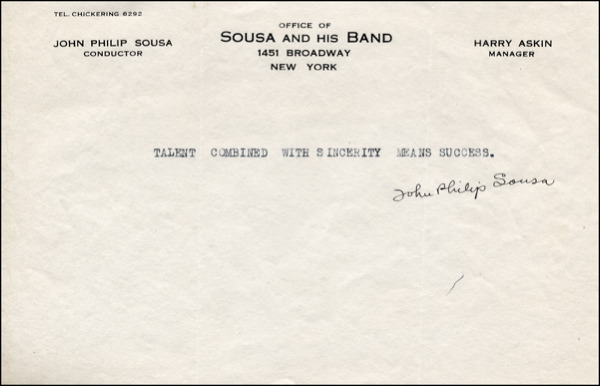Lot 1451 John Philip Sousa