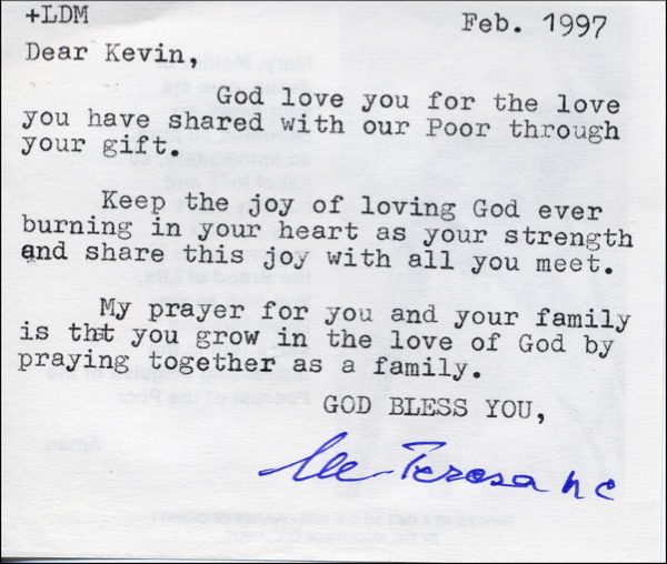 Lot 437 Mother Teresa