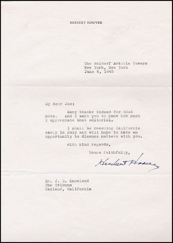 Lot 77 Herbert Hoover