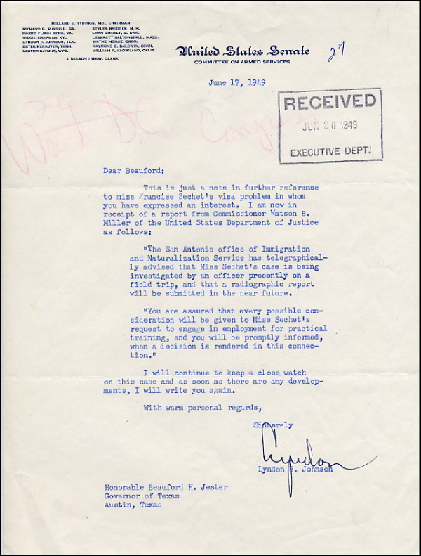 Lot 85 Lyndon B. Johnson