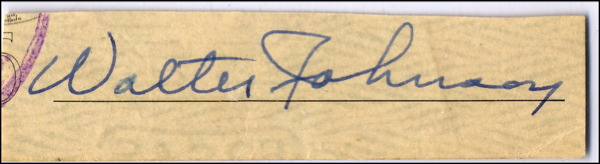 Lot 2828 Walter Johnson