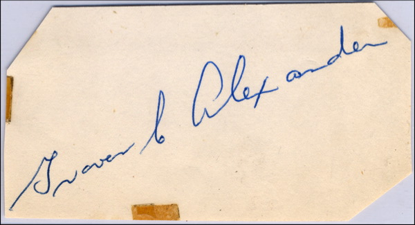 Lot 2709 Grover Cleveland Alexander