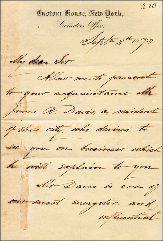 Lot 204 Chester A. Arthur