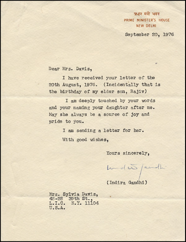 Lot 356 Indira Gandhi