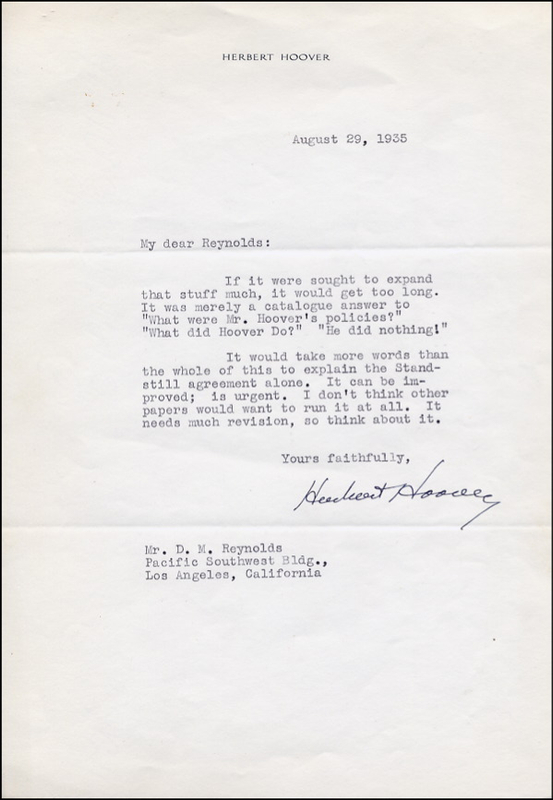 Lot 76 Herbert Hoover