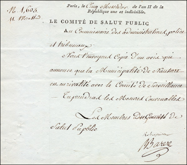 Lot 467 Maximilien Robespierre