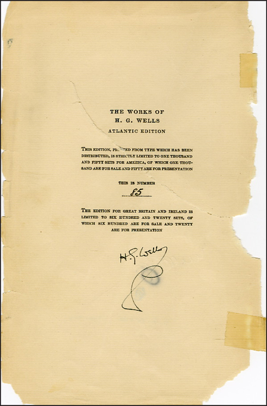 Lot 1123 H. G. Wells