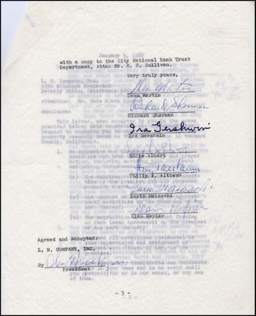 Lot #2251 Dean Martin, Ira Gershwin, and Alan Napier - Image 1