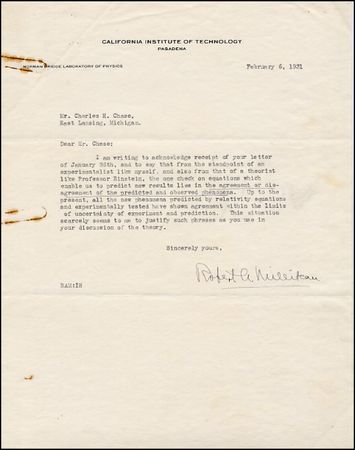 Lot #435 Robert Millikan - Image 1