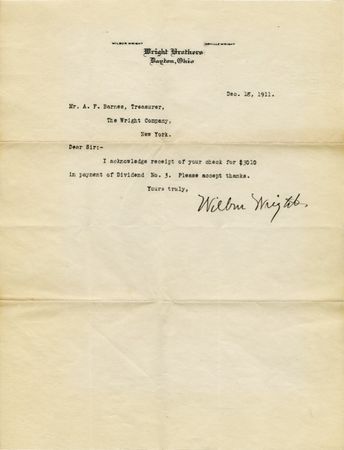 Lot #933 Orville and Wilbur Wright - Image 1